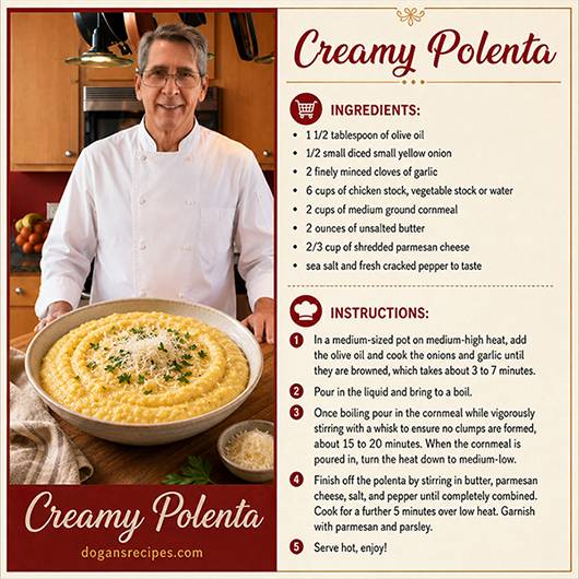 A creamy bowl of hot yellow polenta topped with a pat of melting butter and a sprinkle of freshly grated parmesan cheese